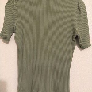 Rachel Zoe Olive Ribbed Short Sleeve Tee